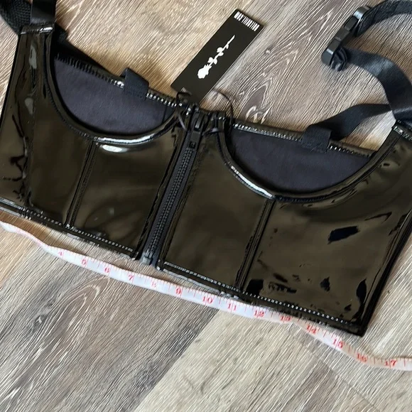 Poster Girl from Dolls Kill  Corset size L Black Patent Heavy Duty New with tags - Picture 7 of 7